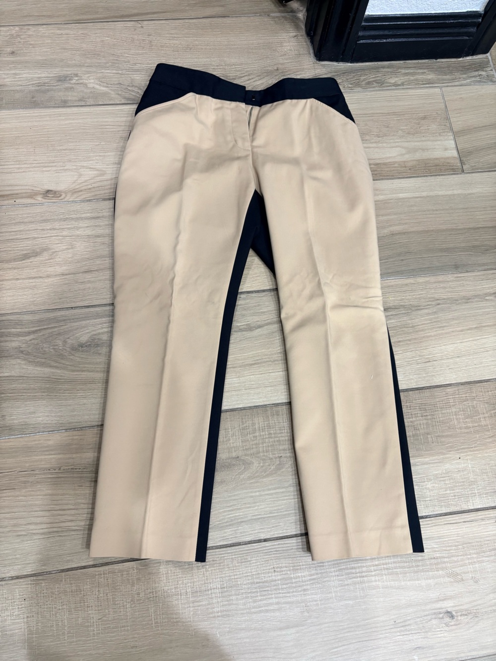 DKNY Color Block Trousers in Black & Beige Like New